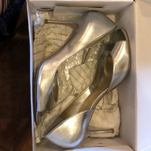 Aldo silver heels, worn once